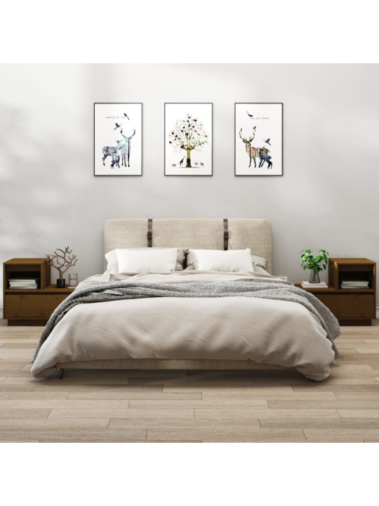 Noční stolky 2 ks medově hnědé 60x34x51 cm masivní borové dřevo