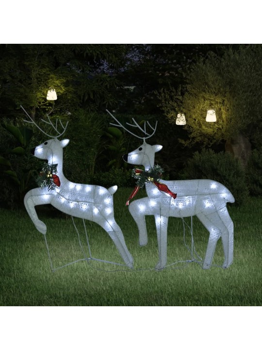 Vánoční sobi 2 ks bílí 40 LED diod