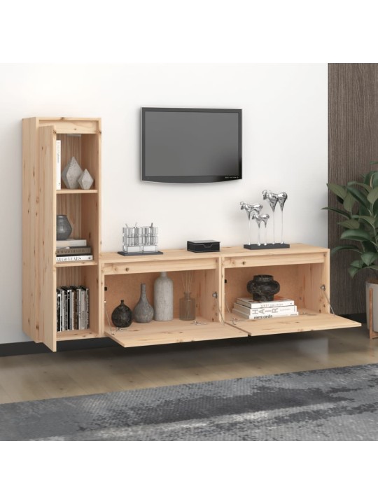 TV skříňky 3 ks masivní borové dřevo