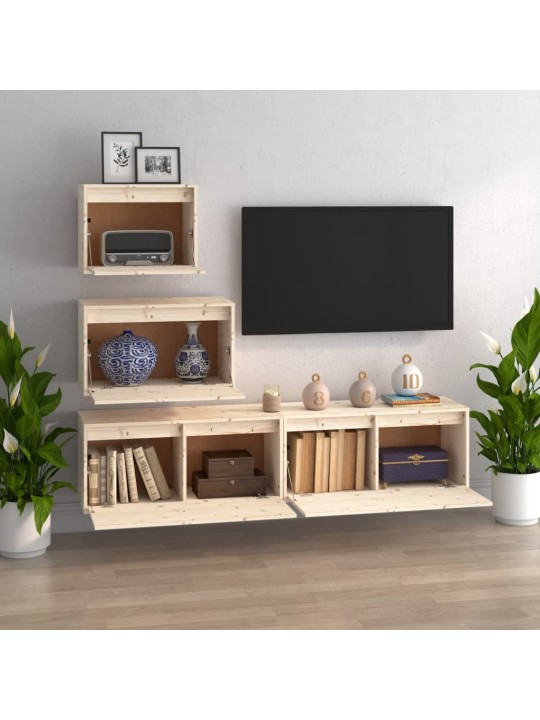 TV skříňky 4 ks masivní borové dřevo
