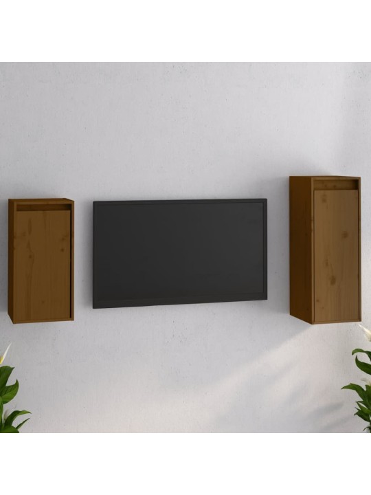 TV skříňky 2 ks medově hnědé masivní borové dřevo