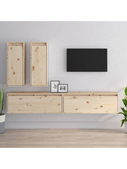 TV skříňky 4 ks masivní borové dřevo