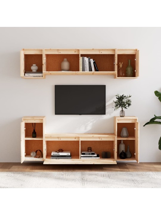 TV skříňky 6 ks masivní borové dřevo