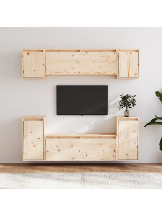 TV skříňky 6 ks masivní borové dřevo