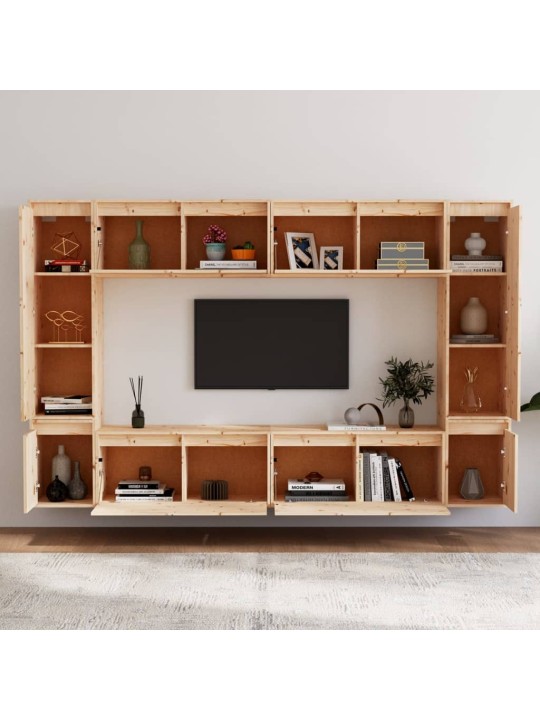 TV skříňky 8 ks masivní borové dřevo