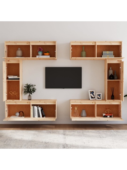 TV skříňky 6 ks masivní borové dřevo