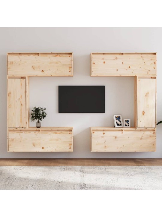 TV skříňky 6 ks masivní borové dřevo