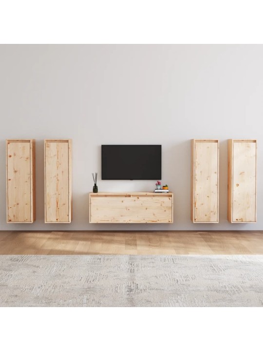 TV skříňky 5 ks masivní borové dřevo