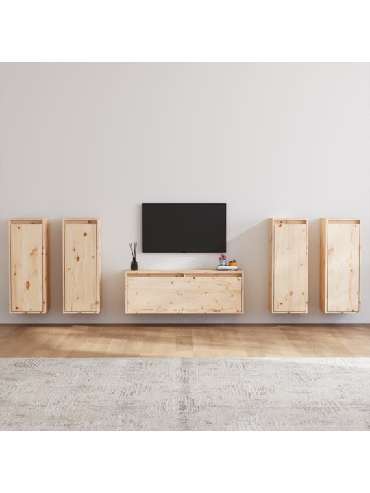 TV skříňky 5 ks masivní borové dřevo