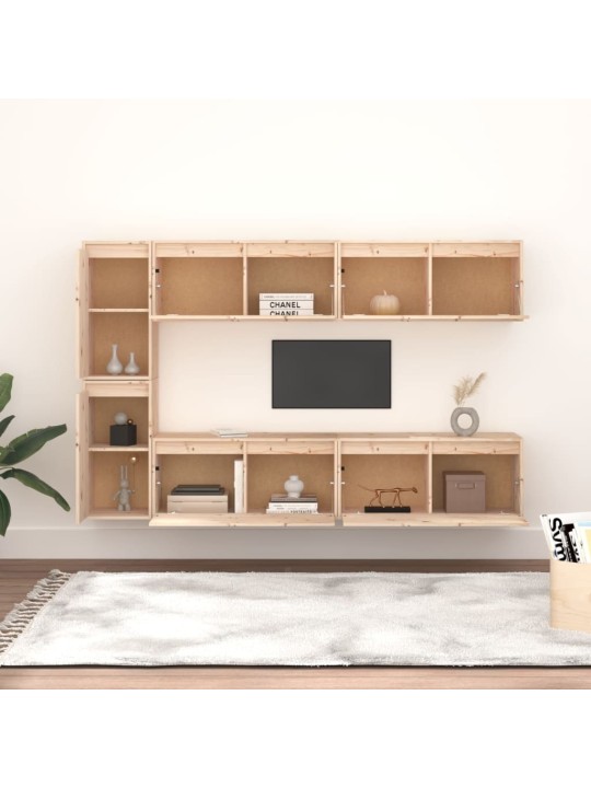 TV skříňky 6 ks masivní borové dřevo