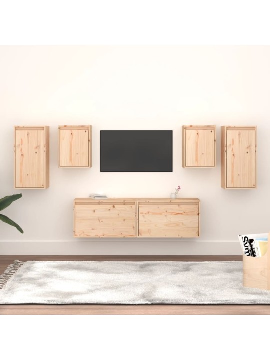 TV skříňky 6 ks masivní borové dřevo
