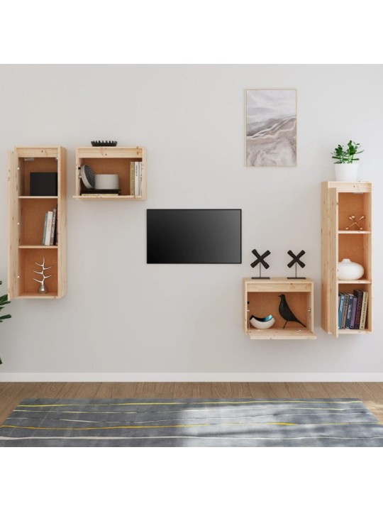 TV skříňky 4 ks masivní borové dřevo