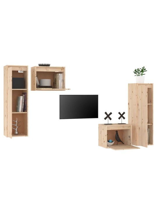 TV skříňky 4 ks masivní borové dřevo