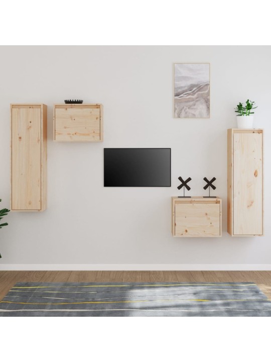 TV skříňky 4 ks masivní borové dřevo