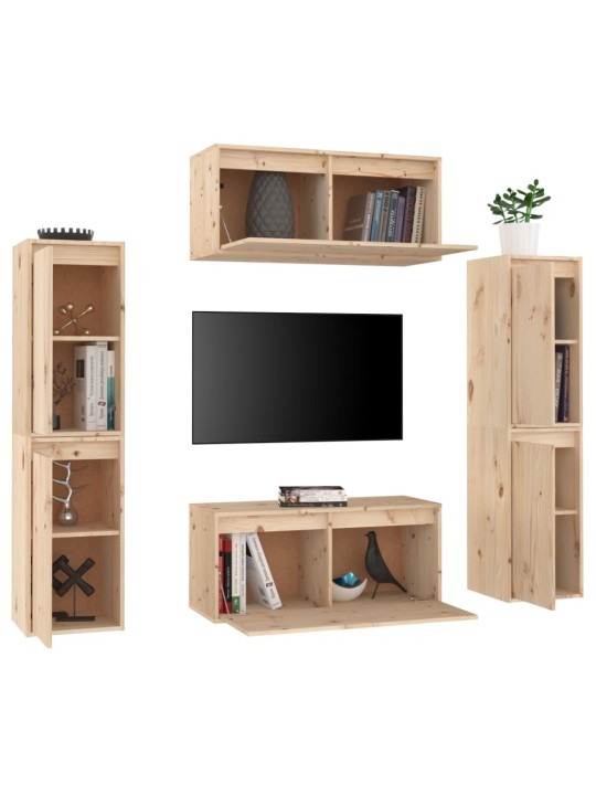 TV skříňky 6 ks masivní borové dřevo