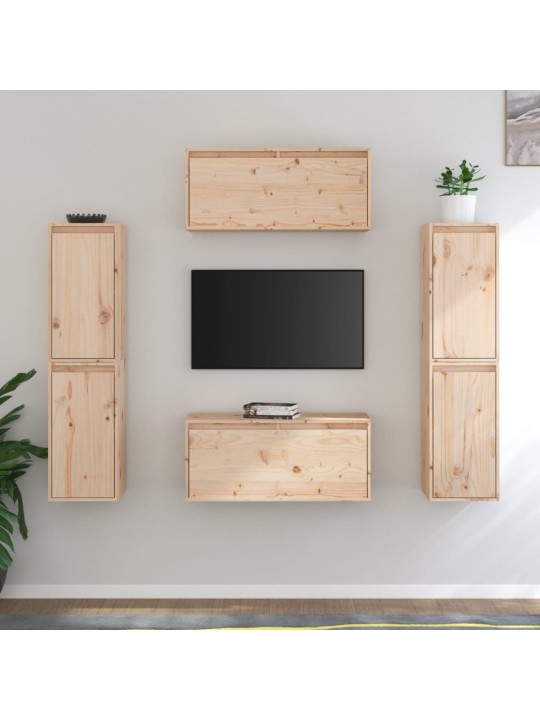 TV skříňky 6 ks masivní borové dřevo