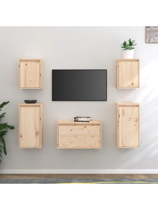 TV skříňky 5 ks masivní borové dřevo