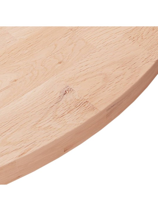 Kulatá stolní deska Ø80x2,5 cm masivní dub bez povrchové úpravy