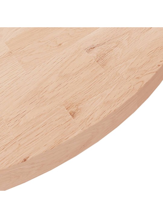 Kulatá stolní deska Ø90x2,5 cm masivní dub bez povrchové úpravy