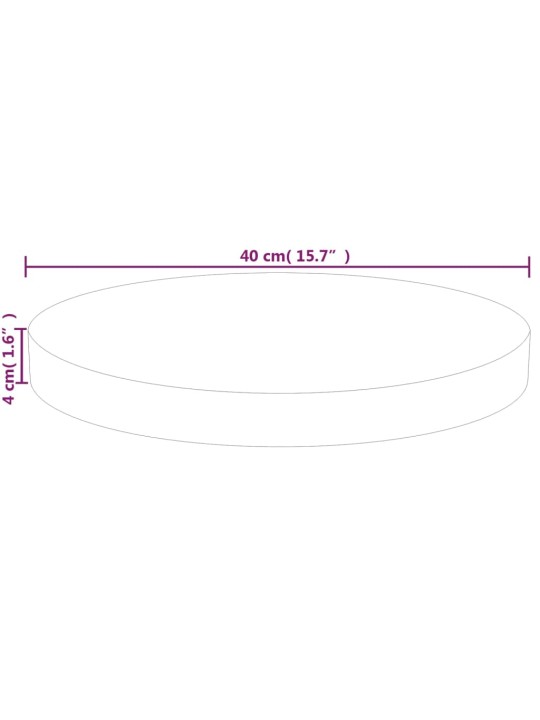 Kulatá stolní deska ø 40x4 cm masivní dub bez povrchové úpravy