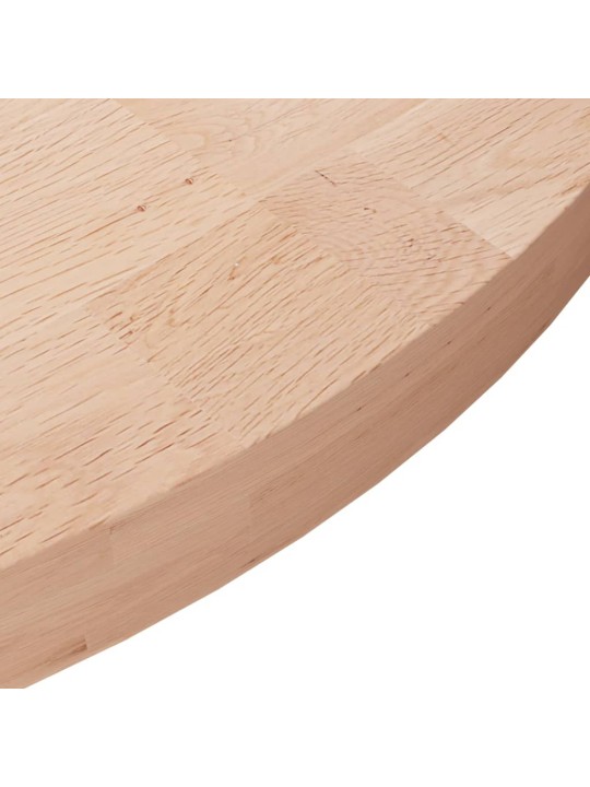 Kulatá stolní deska Ø 80x4 cm masivní dub bez povrchové úpravy