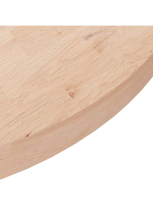 Kulatá stolní deska Ø 90x4 cm masivní dub bez povrchové úpravy