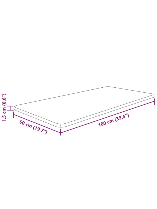 Koupelnová deska 100 x 50 x 1,5 cm neošetřené masivní dřevo