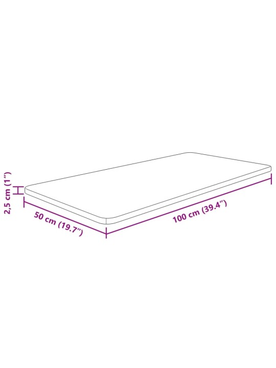 Koupelnová deska 100 x 50 x 2,5 cm neošetřené masivní dřevo