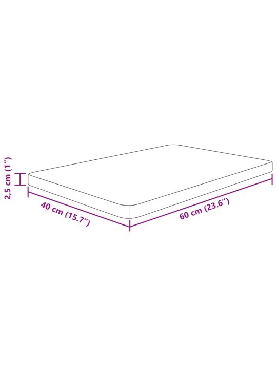 Koupelnová deska 60 x 40 x 2,5 cm neošetřené masivní dřevo