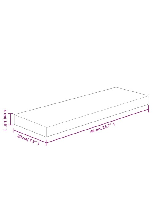 Policová deska 40x20x4 cm masivní dubové dřevo bez úprav