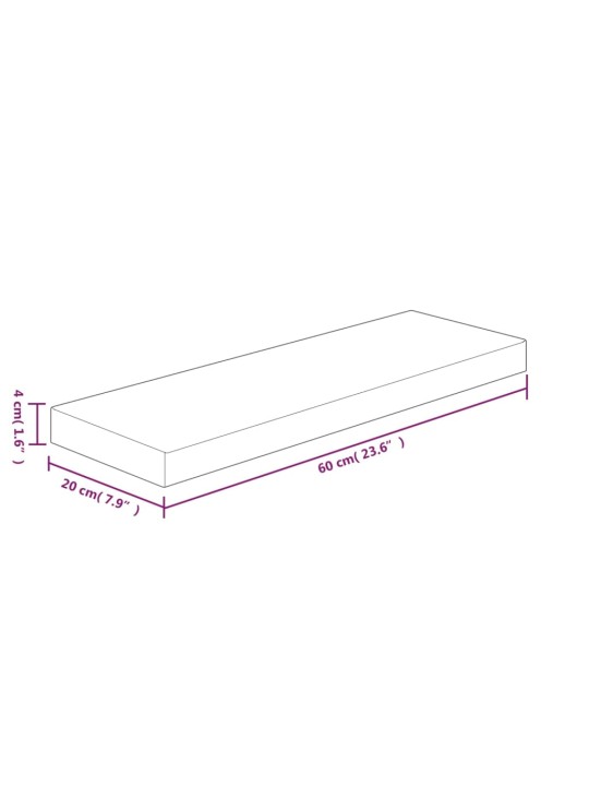 Policová deska 60x20x4 cm masivní dubové dřevo bez úprav