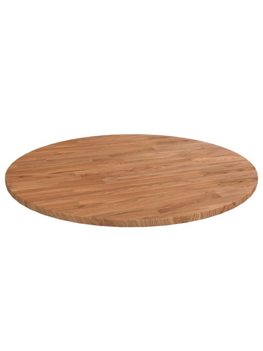 Kulatá stolní deska světle hnědá Ø80x1,5cm ošetřený masivní dub