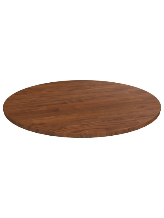 Kulatá stolní deska tmavě hnědá Ø60x1,5 cm ošetřený masivní dub
