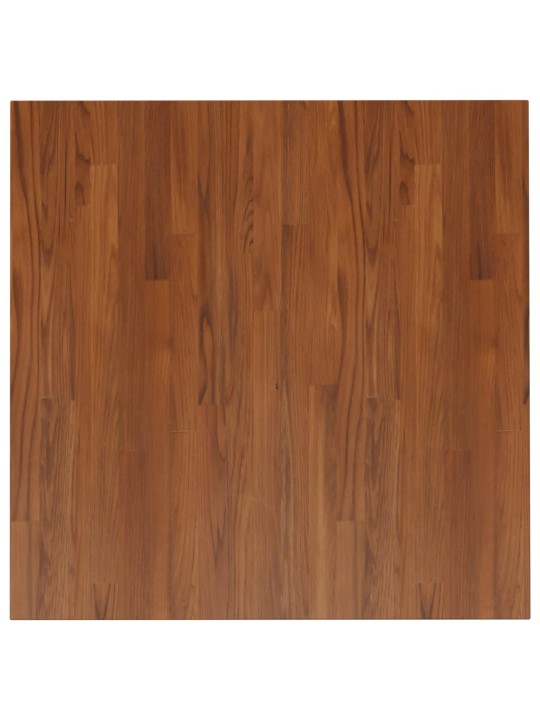 Čtvercová stolní deska tmavě hnědá 80x80x1,5 cm ošetřený dub