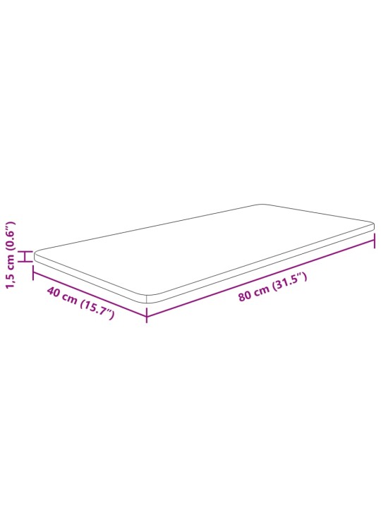 Koupelnová deska tmavě hnědá 80x40x1,5 cm ošetřený masiv