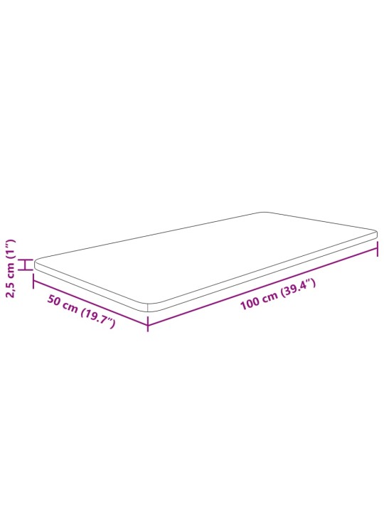 Koupelnová deska světle hnědá 100x50x2,5 cm ošetřený masiv