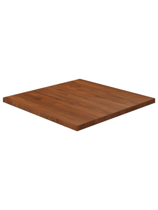 Čtvercová stolní deska tmavě hnědá 60x60x2,5 cm ošetřený dub