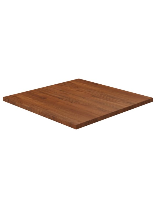 Čtvercová stolní deska tmavě hnědá 70x70x2,5 cm ošetřený dub