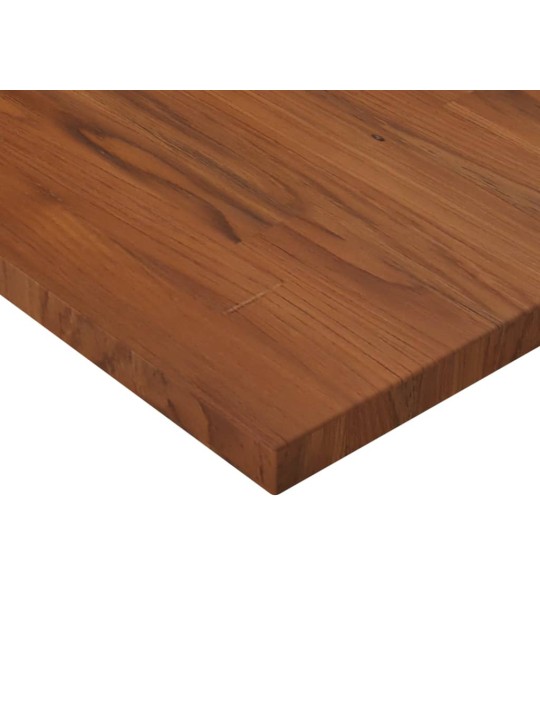 Čtvercová stolní deska tmavě hnědá 70x70x2,5 cm ošetřený dub
