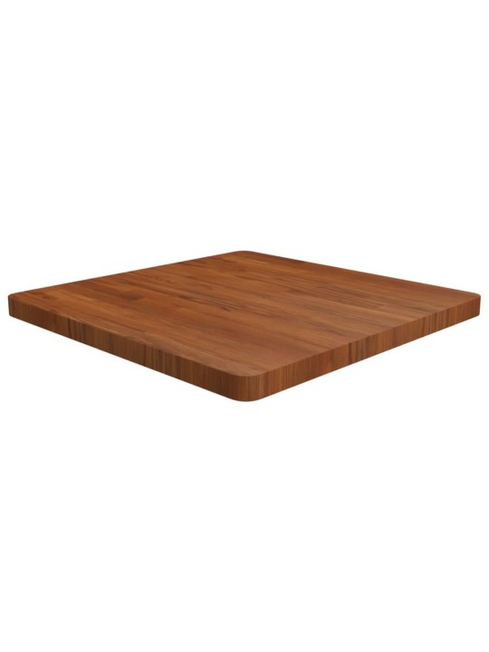 Čtvercová stolní deska tmavě hnědá 70x70x4 cm ošetřený dub