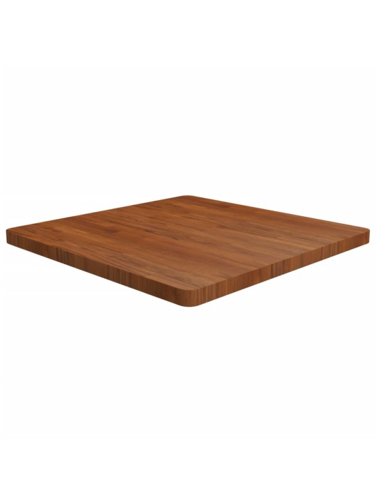 Čtvercová stolní deska tmavě hnědá 80x80x4 cm ošetřený dub