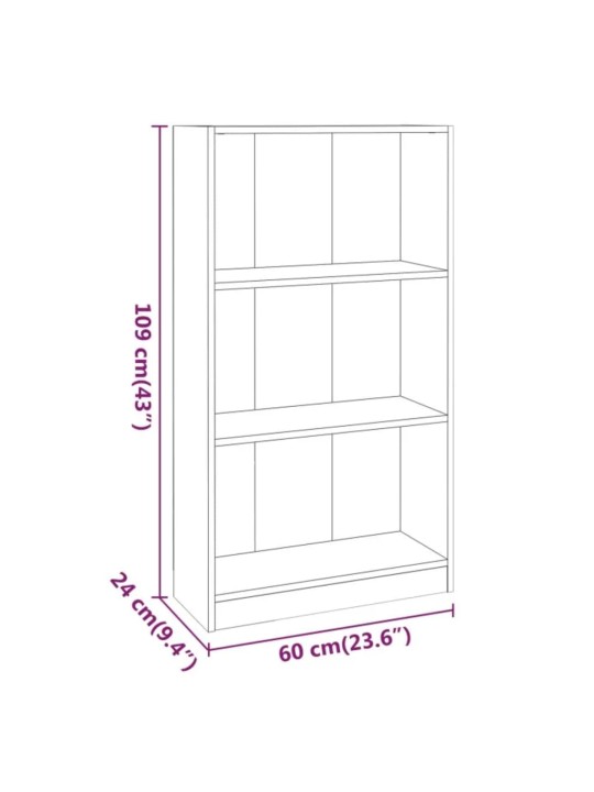Knihovna hnědý dub 60 x 24 x 109 cm kompozitní dřevo