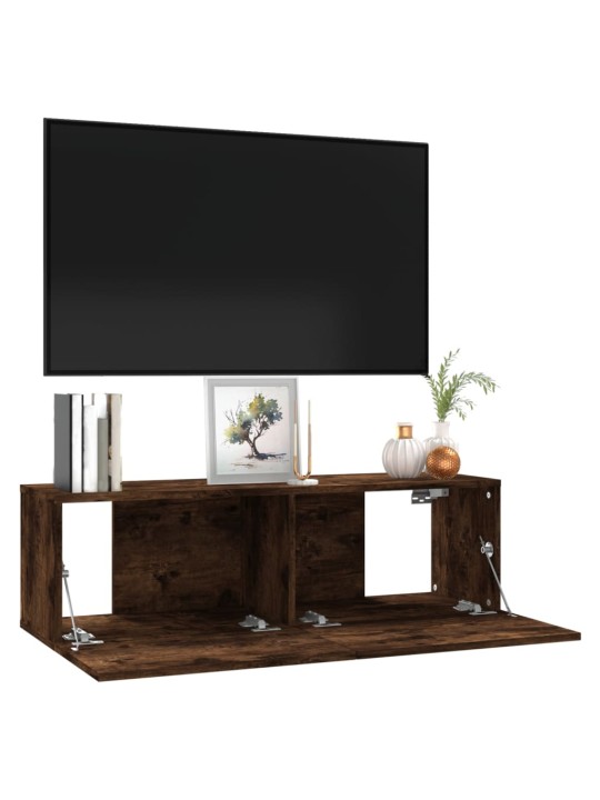 Nástěnná TV skříňka kouřový dub 100x30x30 cm kompozitní dřevo