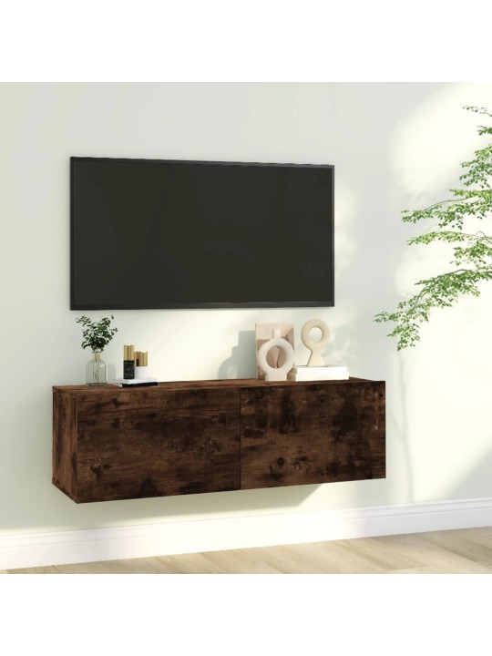 Nástěnná TV skříňka kouřový dub 100x30x30 cm kompozitní dřevo