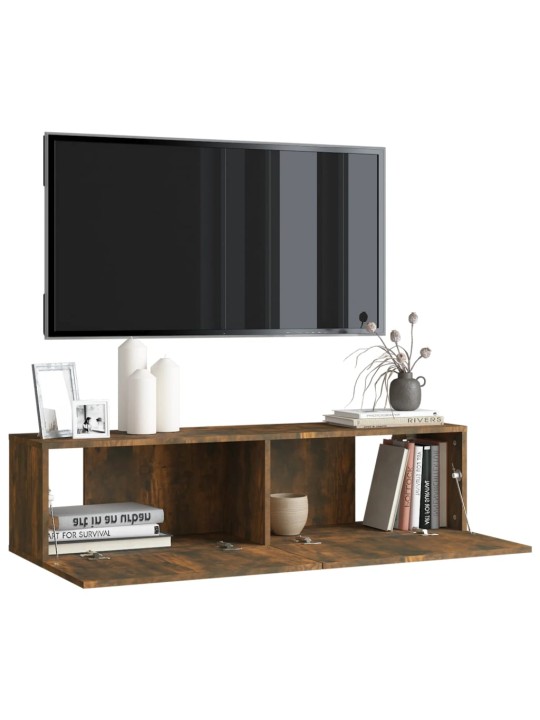 Nástěnná TV skříňka kouřový dub 120x30x30 cm kompozitní dřevo