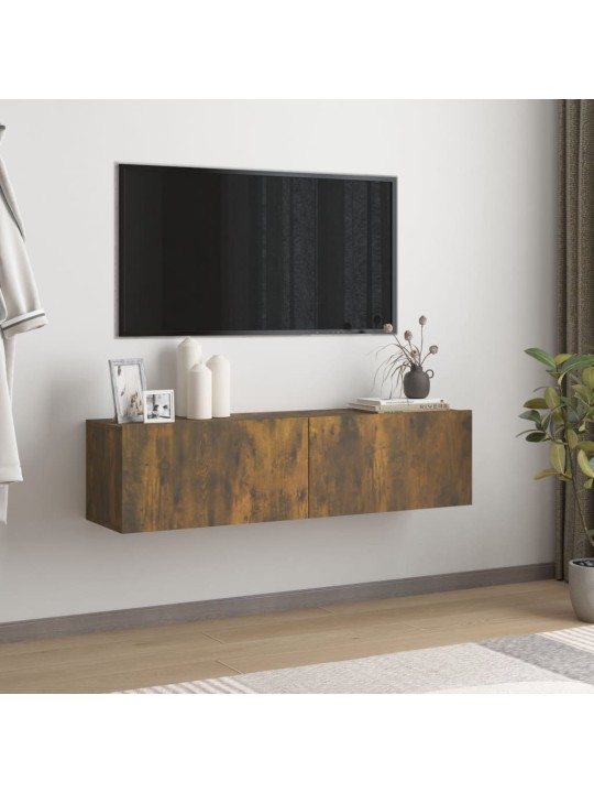 Nástěnná TV skříňka kouřový dub 120x30x30 cm kompozitní dřevo