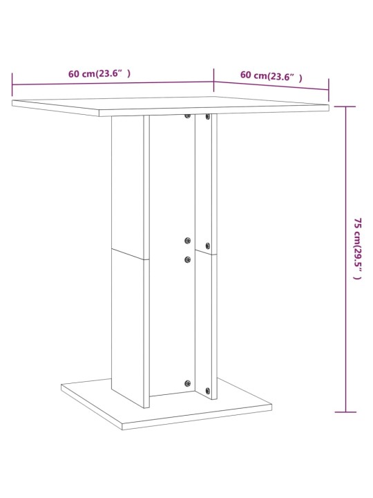 Bistro stolek kouřový dub 60 x 60 x 75 cm kompozitní dřevo