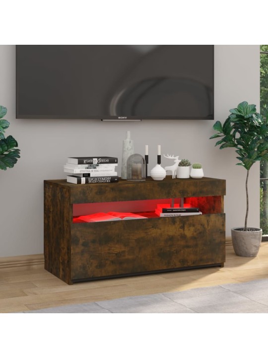 TV skříňka s LED osvětlením kouřový dub 75 x 35 x 40 cm