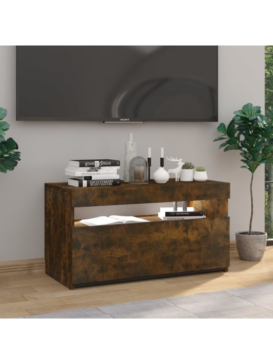 TV skříňka s LED osvětlením kouřový dub 75 x 35 x 40 cm