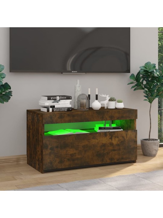 TV skříňka s LED osvětlením kouřový dub 75 x 35 x 40 cm